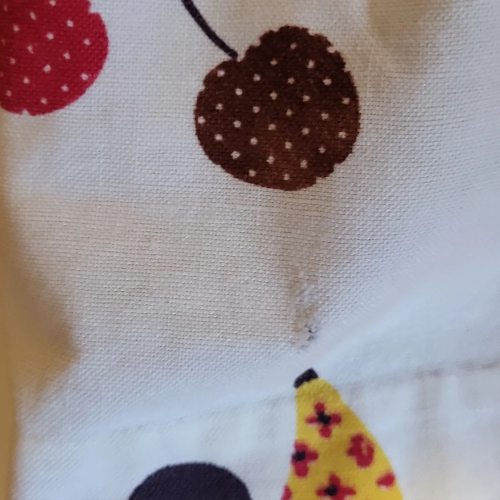 1960s Heavy Cotton Handmade Half Apron Fruit Design